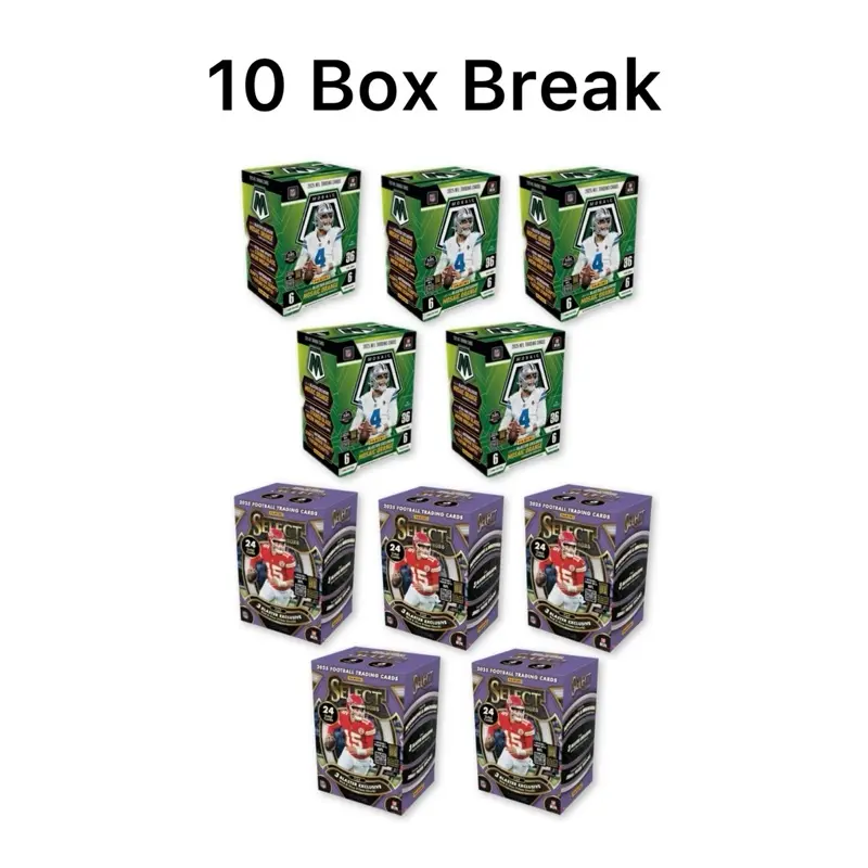 Break 56: Pick Your Team (5) 2025 Panini Select Football Blasters (5) 2025 Panini Mosaic Football Blasters *Chase Zebras & Micro Mosaics*
