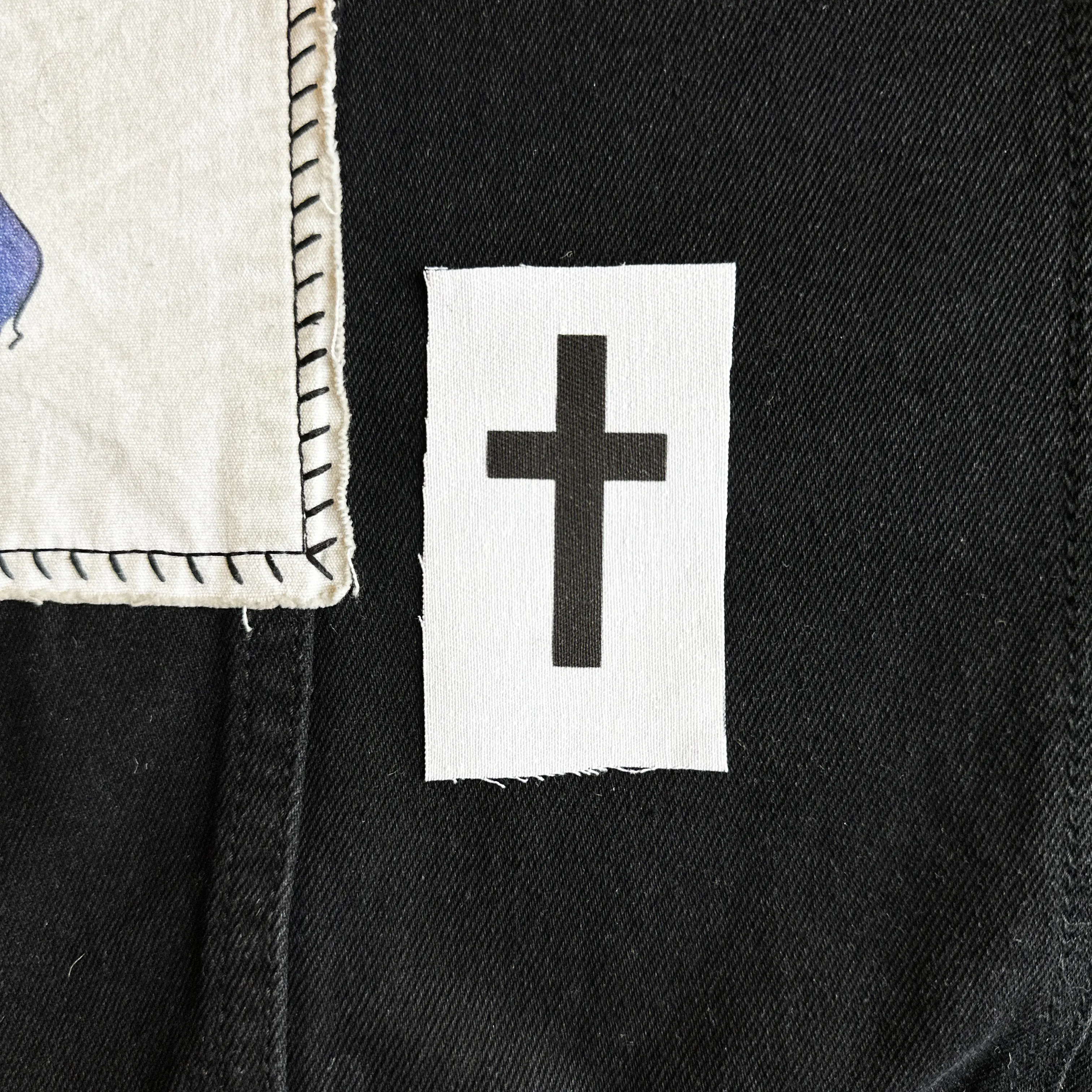Cross Sew-On Fabric Patch