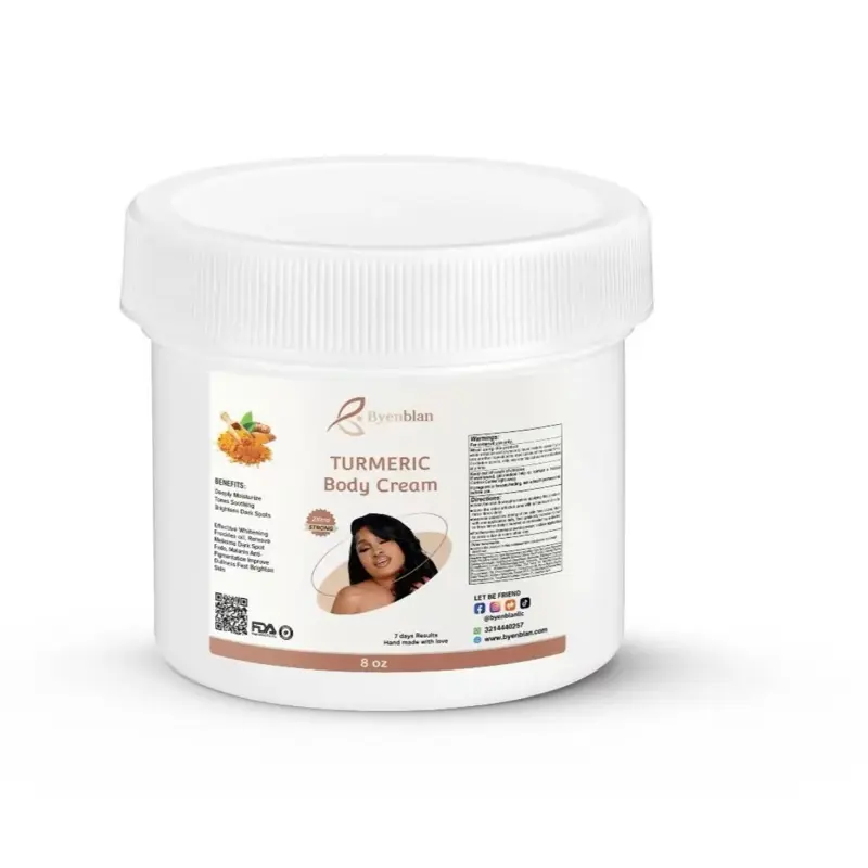 BYENBLAN Turmeric Body Cream, a Daily Hydrating Cosmetic Moisturizer for All-Purpose Body Care, 8 oz