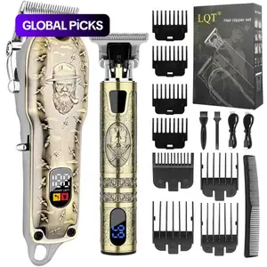 Professional Hair Clipper & Trimmer Set for Men, Cordless USB Rechargeable Grooming Kit with 2000mAh Lithium Battery, Barber Haircut and Carving Kit Hair Clippers #GLOBAL PICKS