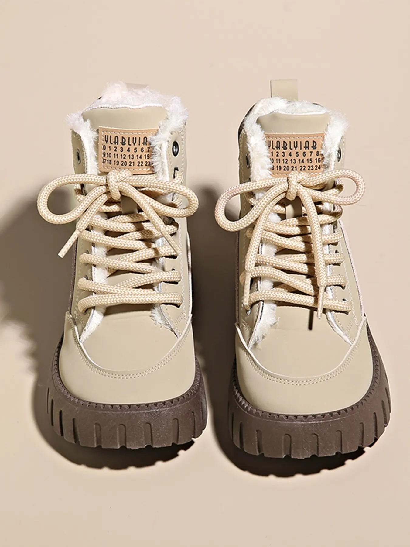 Women's Rubber Chunky Sole Sneakers | Thermal Lined Winter Shoes | Trendy Campus Footwear