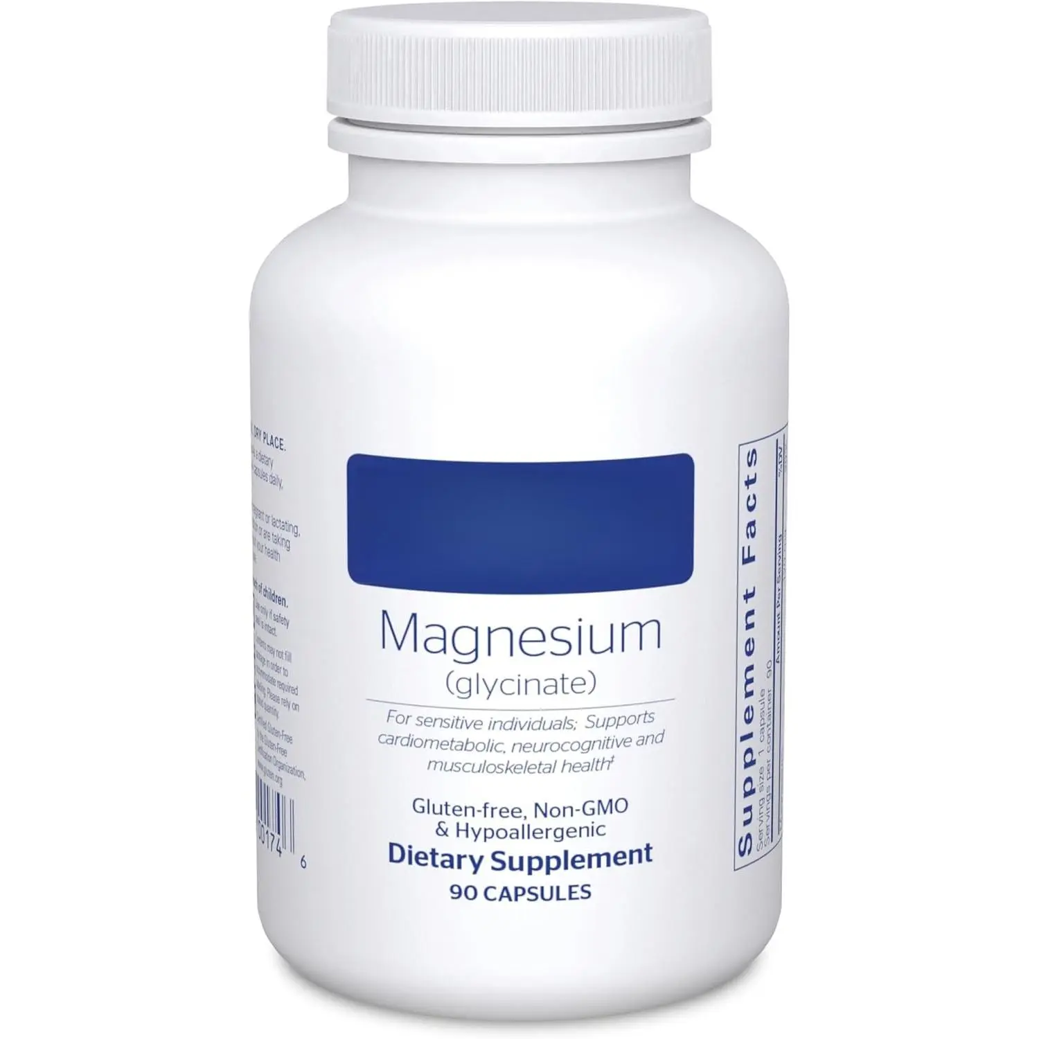 Magnesium (Glycinate) - Supplement to Support Stress Relief, Sleep, Heart Health, Nerves, Muscles, and Metabolism* - with Magnesium Glycinate - 90 Capsules