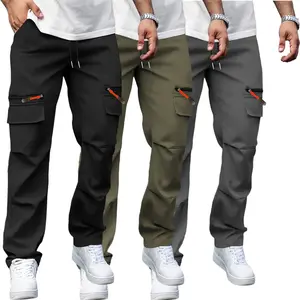 3-pack men’s softshell stretch cargo pants with a stretchy fit and multiple pockets for breathability—ideal for walking and everyday wear. Men's Quick-Dry Work Pants | Breathable Cool Work Pants | Men's Multi-Pocket Casual Jogging Pants