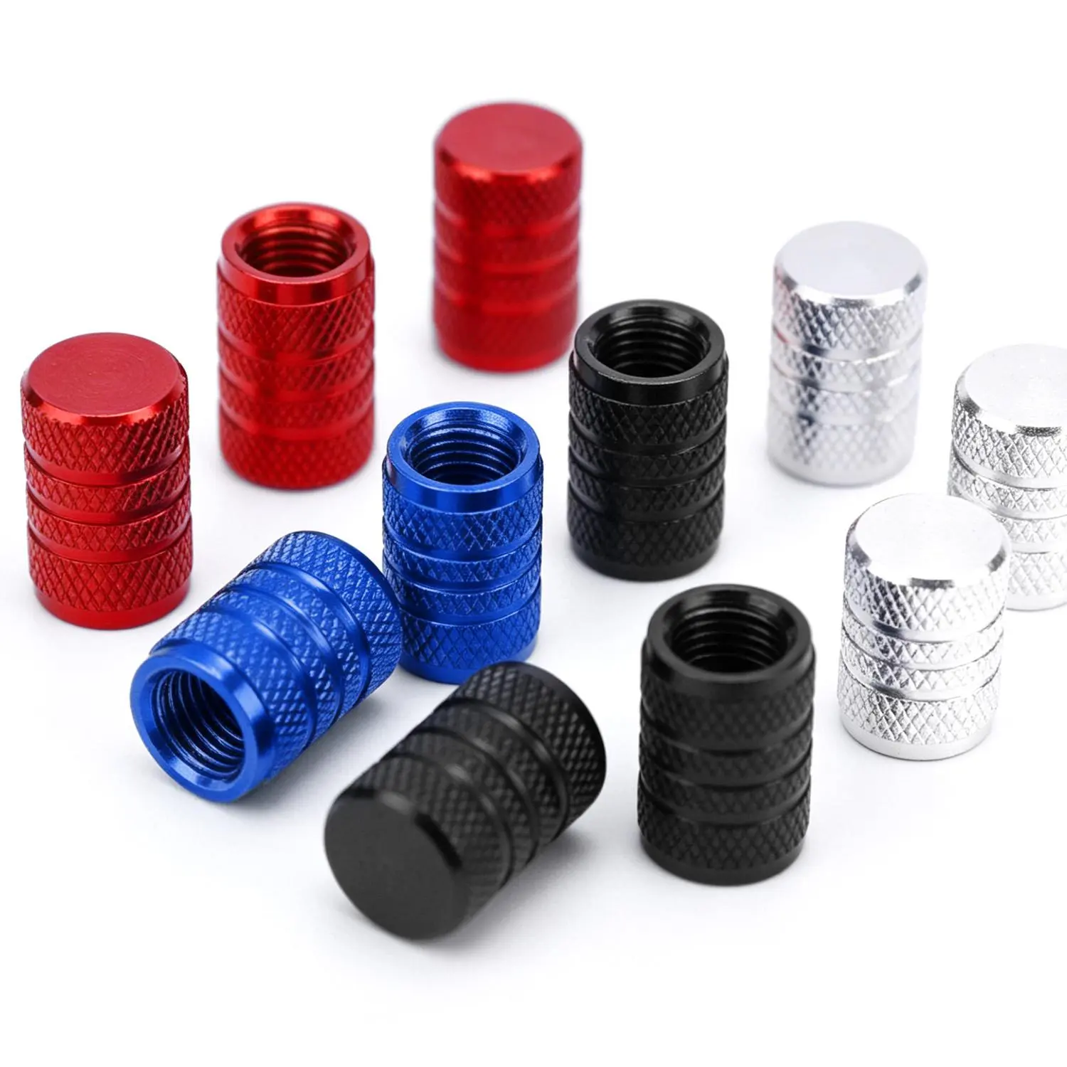 4/8/12/16 pcsTire Valve Stem Cap Cover -Tire Air Caps Metal with Plastic Liner Corrosion Resistant Leak-Proof for Car Truck Motorcycle SUV and Bike