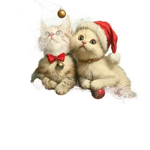 Christmas Cat Sign, DCO-102411, Sign For Wreath, 10x10in Metal Sign