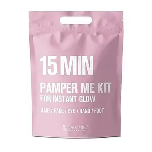 Naisture 15 MIN PAMPER ME KIT FOR INSTANT GLOW- Hair Mask, Face Mask, Eye Mask, Hand Mask, Foot Mask Set for Skincare &amp; Beauty Special Home Spa Skin Care Treatment (7 Packs)
