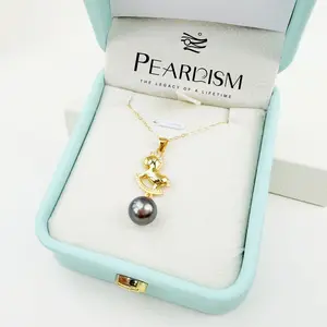 【Adee】PEARLISM Dainty Everyday Edison Pearl Pendant | 8.5-9.5mm S925 Silver/Gold Horse CZ Hypoallergenic-AFEP033