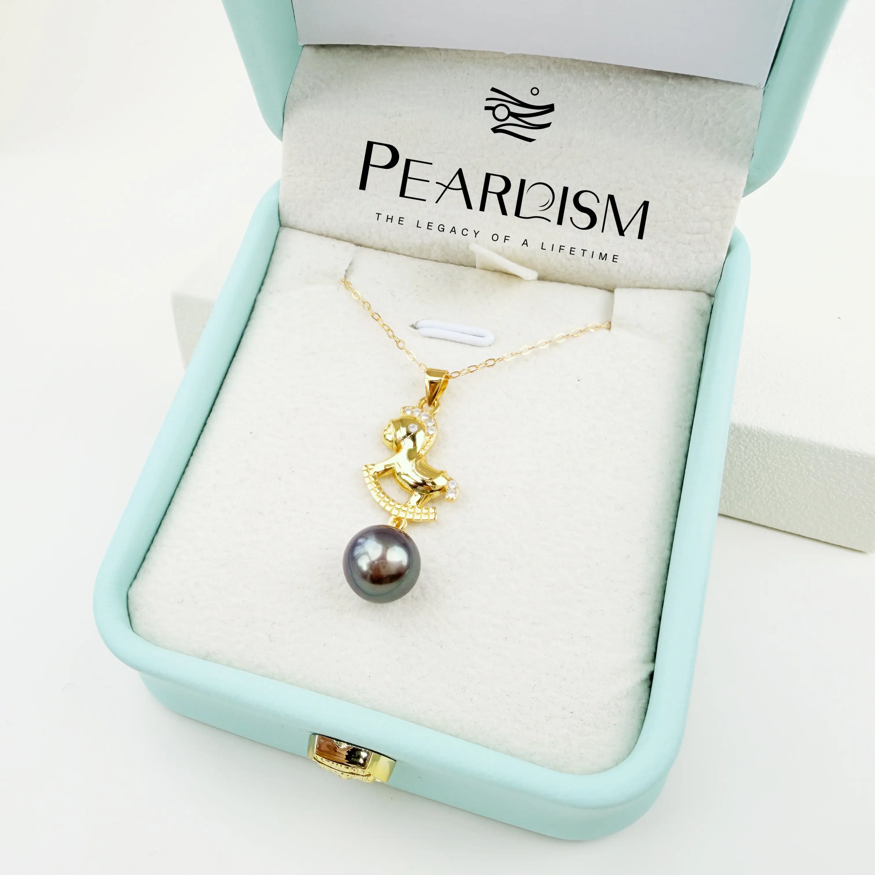 【Adee】PEARLISM Dainty Everyday Edison Pearl Pendant | 8.5-9.5mm S925 Silver/Gold Horse CZ Hypoallergenic-AFEP033