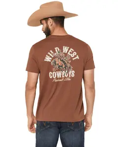 Panhandle Men's Slim Wild West Cow Short Sleeve Graphic T-Shirt - Pu21t06926