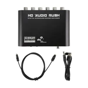 5.1 CH Audio Decoder Metal Stereo Accessory - SPDIF/Coaxial to RCA Cable Converter, DTS/AC3 Digital to Analog for PS3, DVD Player Devices