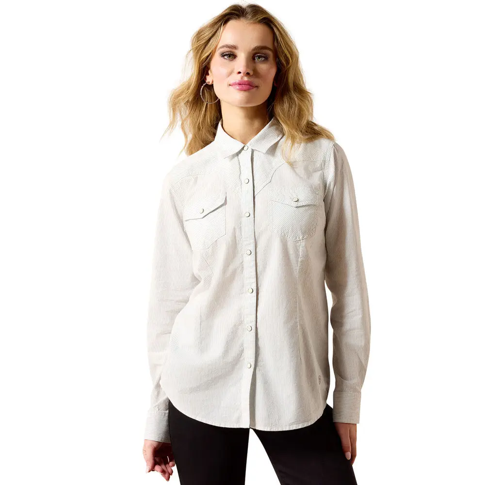 10071063 Ariat Women's Stella Western Snap Snap Shirt - Rope Stripe