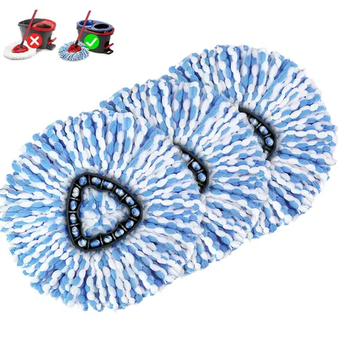Spin Mop Heads Microfiber for O-Cedar Rinse Clean Spin Mop 2 Tank System 3 Pack Durable Reusable Refills Replacement for Hard Floor Cleaning cleaning supplies and tools,household essentials,housekeeping cleaning supplies