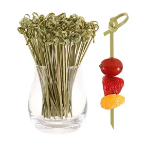 200 PCS Cocktail Picks, 4.7 Inch Toothpicks for Appetizers, Natural Bamboo Knot Skewers, Mini Food Sticks, Fancy Tooth Picks for Drinks,Fruit,Charcuterie,Cocktail Garnish Accessories, Party Supplies