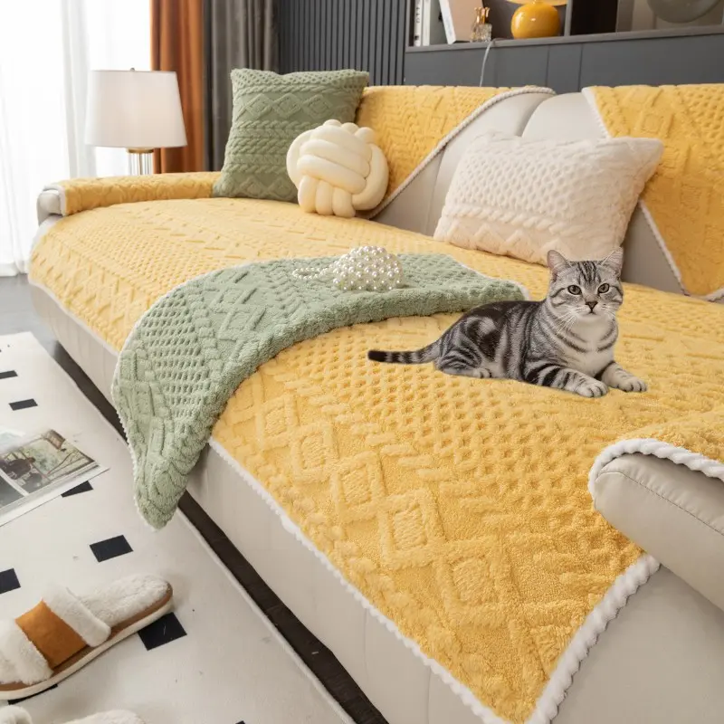 Pure Color Sofa Cover, Sofa Covers Washable, Washable Sofa Slipcover, Anti-Slip Soft Comfortable Couch Towel, Perfect for Home Living Room Protection, Pet Friendly