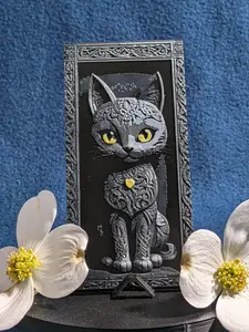 3D Tiny Black Cat Bookmark
