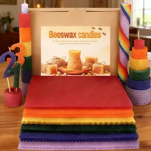 18Pcs Colorful Honeycomb Beeswax Sheets DIY Candle Making Kit, 10x15cm Pure Natural Beeswax Rolled Candle Craft Set, No-Melt, No Heat Needed, Perfect for Christmas, Valentine's Day , Home Decor & Handmade Lovers