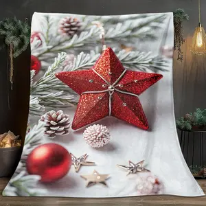 1 Pcs Festive Decorative Element-Themed Flannel Blanket, Digital Print, Sofa Bed Cover Blanket, Skin-Friendly And Soft, Suitable For Birthday And New Year Gifts All Year Round