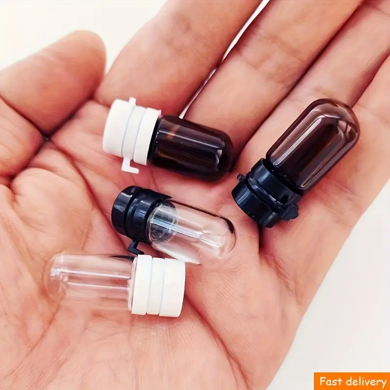 100pcs 0.05oz mini glass bottle with locking flip-leak-proof travel-sized container for skin care, essential oil, perfume and makeup remover-lovely transparent refillable sample bottle