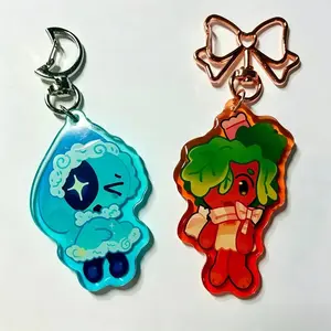 ROBLOX Dandy's World Keychain Astro Sprout Cute Cartoon Bag Charm Kawaii Anime Pendant Gift for Game Fans - Kawaii Keyrings Birthday Gifts, Fear and Hunger Character Keychains – Cute Acrylic Keychain Charms, Perfect Gift for Fans & Collectors