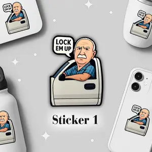 Lock Em Up Fishing Vinyl Sticker, Trey Taylor Permission, Crewe Tractor Decal, Angry Grandpa Sticker