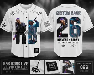 [HOT JERSEY] Baseball Jersey, Custom The R&B Tour Jersey, Personalized Concert Shirt, Music Fan Gift, Vintage Baseball Jersey