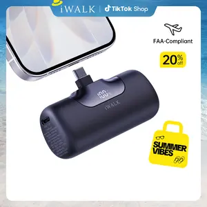 iWALK 5th Gen Mini Plug-in Power Bank 5500mAh 22.5W USB-C Fast Charging with SenseForce Tech Smart LED Display for iPhone Android Travel Use summervibes tiktokshopspringglowup - Digital, Usb Battery Adapter, Charger outdoorfun