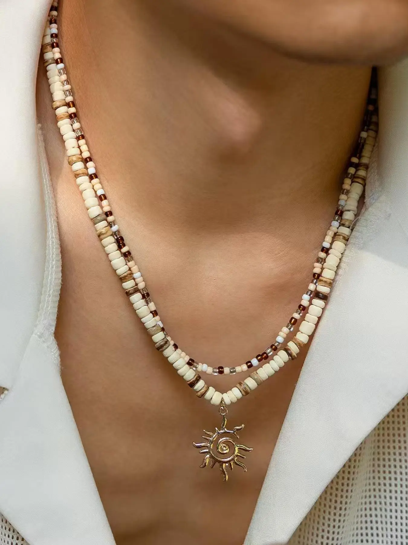 Sun Design Pendant Necklace for Men, Fashion Jewelry for Party, Daily Clothing Decor, Fashionable Accessories, Trendy All-match & Exquisite Chain Jewelry for Birthday Gift