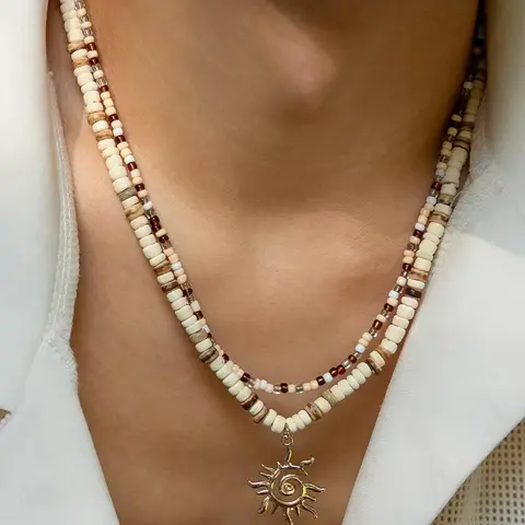 Sun Design Pendant Necklace for Men, Fashion Jewelry for Party, Daily Clothing Decor, Fashionable Accessories, Trendy All-match & Exquisite Chain Jewelry for Birthday Gift