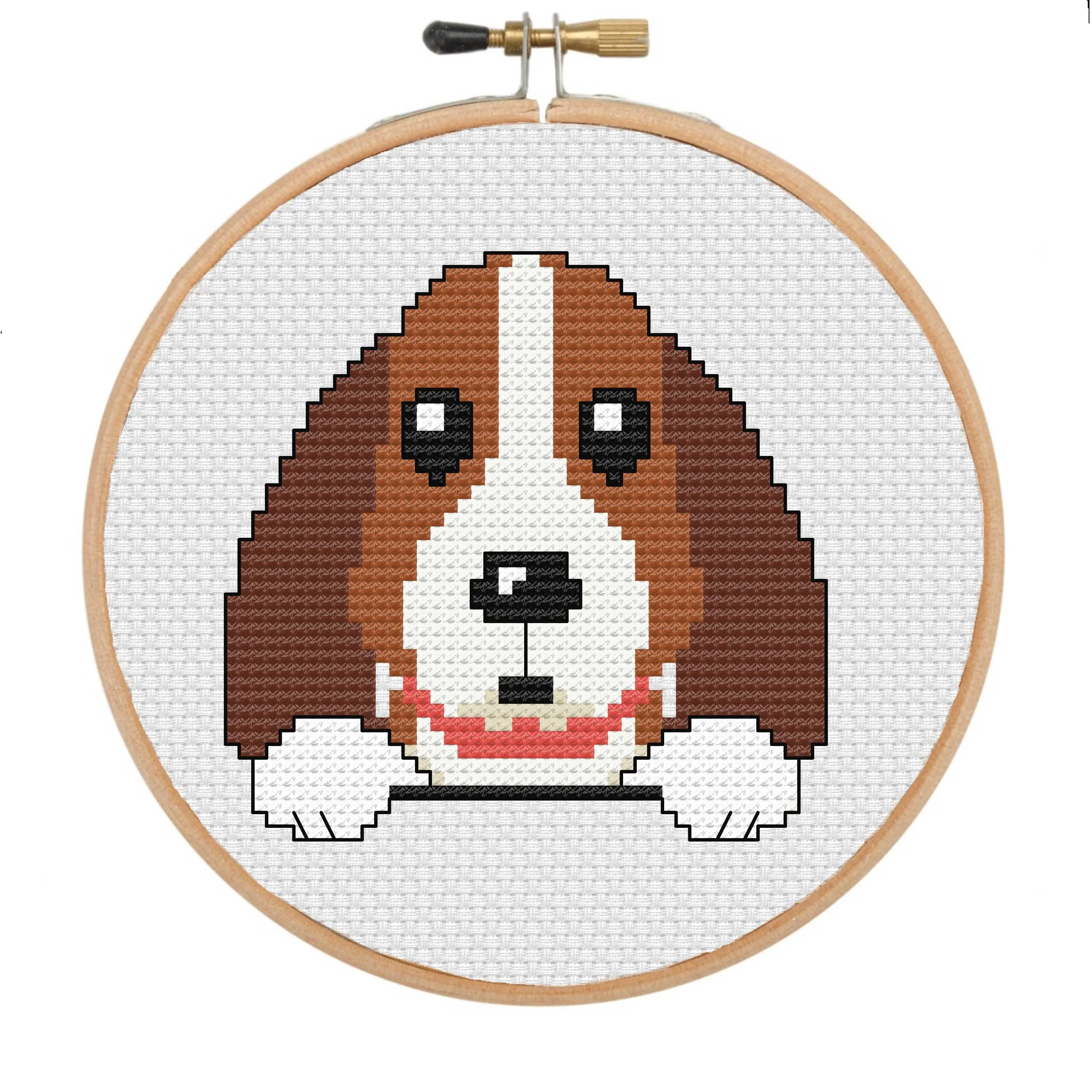 Hound Dog Cross Stitch Pattern - Ideal for Dog Lovers, Easy-to-Follow with 7 DMC Colors