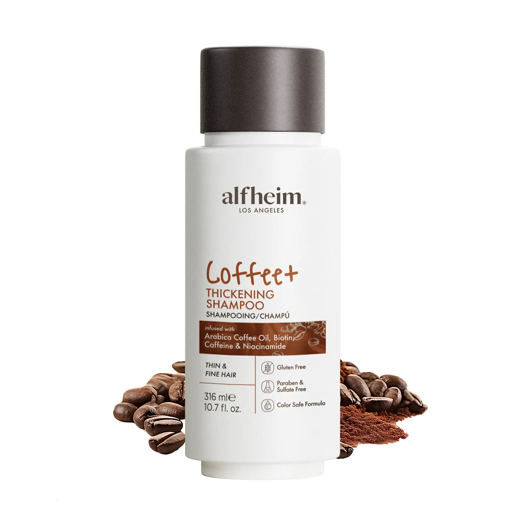 Coffee Thickening Strengthening Shampoo with Coffee Oil and Biotin cleanses controls oil adds volume ideal for fine and thinning hair