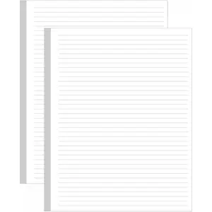 (2-Pack) Unpunched Line Paper - 200 Sheets/400 Pages Loose Leaf Paper Line Refills, Letter Size, 100gsm, White, 8.5" x 11"