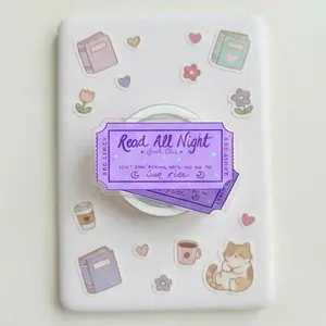 Read All Night Ticket Kindleholder – Purple Book Club Admission Ticket, Midnight Reader Aesthetic, Magneticphonegrips for Bookworms, Reading Lover Gift