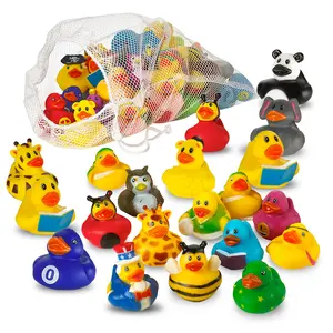 PLAYBEES Assortment Rubber Duck Toy Duckies 50-Pack for Kids Perfect for Sensory Play Stocking Stuffers and More High-Quality Durable and Safe