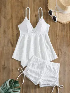 Striped Maxi Dress Tankini Set Swimsuit, Women's Summer Beachwear, Comfortable and Stylish Swimwear, Perfect for Vacation, Tankini Bathing Suits