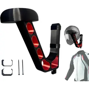 Wall Mounted Helmet Holder Heavy Duty Motorcycle Helmet Hanger Rack for Garage Storage Fit Motorcycle Bicycle Football VR Headset 3D Printed PETG Helmet Hook Red
