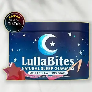 LullaBites Natural Sleep Gummies - 30 Servings - plant-based formula designed for those seeking a nighttime routine without melatonin.