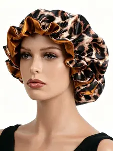 Leopard Print Sleep Cap, Lightweight Elastic Bath/shower Hat, Women's Nighttime Sleep Cap, Comfortable and Stylish Headwear