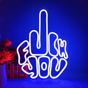 Fuck Off Letters Gesture Neon Signs for Wall Pink LED Neon Lights USB Neon Wall Light Neon Bar Light Up Sign for Bedroom Party Pub Game Zone Decoration