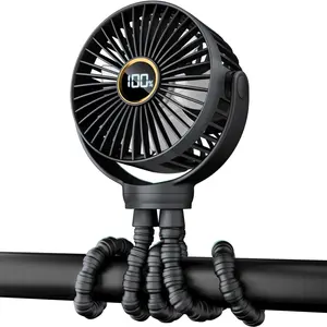 2026 upgrade Led Portable Stroller Mini Fan Octopus fan, Rechargeable Portable Fan, 360 ° Rotatable, 3-Speed, Stroller Fan, Flexible Tripod for Treadmill, Golf Cart, Bike, car, Ideal for Beach, Camping, Outdoor