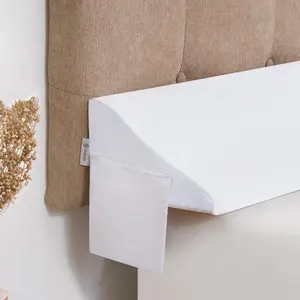 King Size Bed Wedge Pillow for Headboard, Mattress Gap Filler,Bed Gap Filler,Bloster Pillow Close Bed Gap (0-4.5") Between Your Headboard and Mattress, White