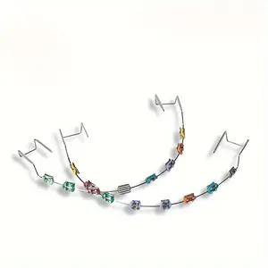 Colorful Temporary Tooth Braces Kit with Metal Bracket Oral Steel oral use stainless steel temporary veneer metal dental brace durable dental material