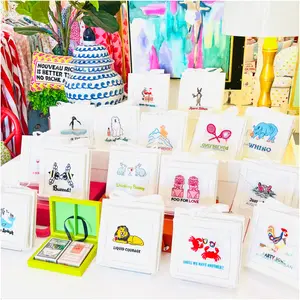 (23 Styles) Hand Embroidered Cocktail Napkins (fab gift!)