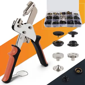 Snap Fastener Tool, Heavy Duty Snap Fastener Kit, Canvas Snap Installation Tool with 160 count Boat Cover Snaps, Button Snap Kit with 15mm Black Snaps for Fabric, Tarps, Leather, Sewing