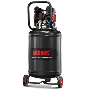 116 Psi Portable Electric Air Compressor, Oil-Free And Silent, Suitable For Garages, 110v 2 Horsepower, Displacement Of 4.52 Cfm With Wheels For Tire Inflation, Nail Gun, Painting, Etc., Optional 3/8/10/14 Gallon Storage Tank Capacity