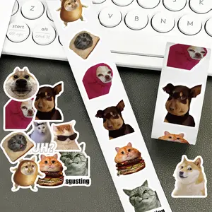 500 Sheets/roll of Cute Cat Emoji Stickers, Funny Stickers, Creative Roll Sticker Series, Sealing Stickers for Cups, Laptops, Suitcases, DIY Notebook Decorations, Birthday Gifts