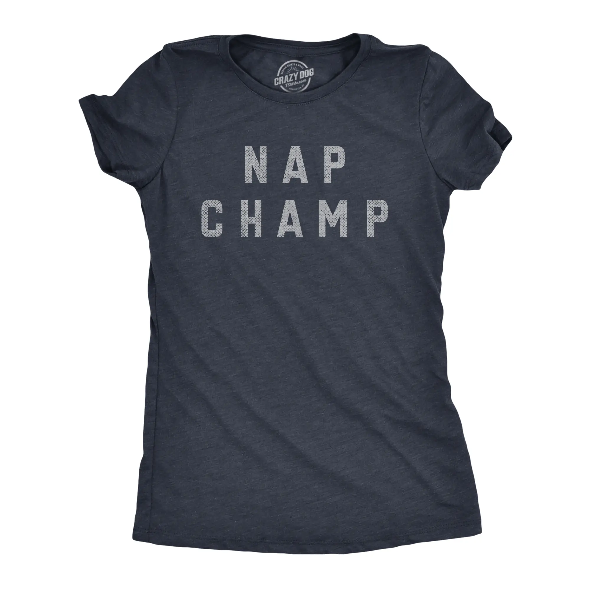 Womens Nap Champ T Shirt Funny Dozing Champion Sleepy Snooze Tee for Ladies Funny Womens T Shirts Cute Vintage Fashion Casual Ladies T-Shirt Gift Funny Sarcastic Top Women's Novelty Tees Navy - NAP