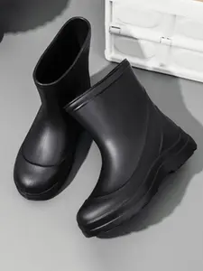Non-Slip Mid-Calf Rain Shoes, Chef Work Shoes, Lightweight Waterproof Anti-Slip Safety Protection, Casual Kitchen Garden Hospital Use, Waterproof Deck Boots
