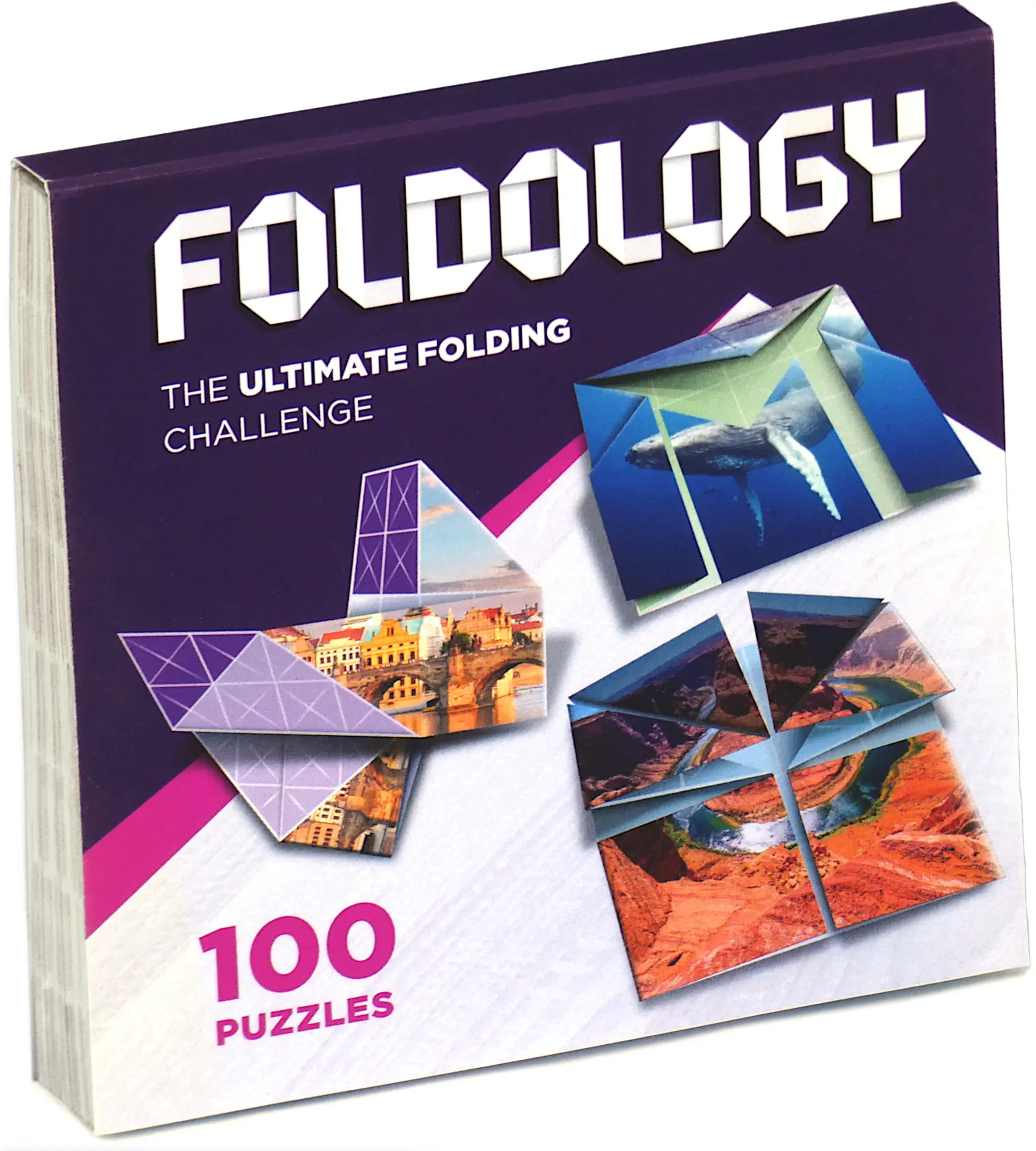 Foldology - The Origami Puzzle Game! Hands-On Brain Teasers. Travel Game for Tweens, Teens & Adults. Fold The Paper to Complete The Picture. 100 Challenges, Ages 10+