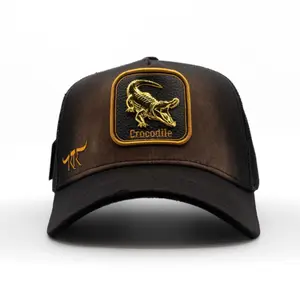 Cap “Cocodrile”, Black/brown”Malla”, “The King Ranch”, with special box