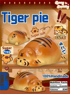Baay Tiger Fu Slow-Rising Squishy - Super Soft, Ultra Slow-Rising, Sweet Popcorn Scent, Perfect Gift for Stress Relief
